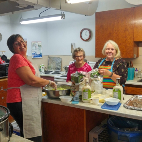Volunteers in the kitchen